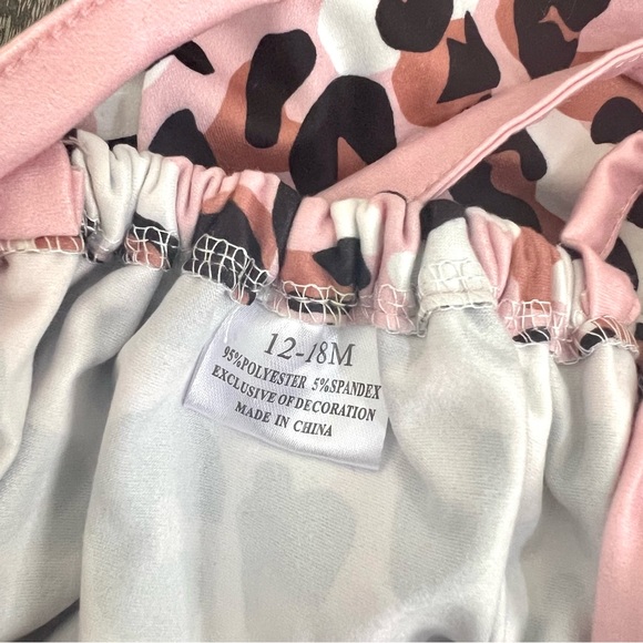 Baby Girl Leopard Pom Pom Romper - Picture 3 of 3